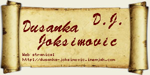 Dušanka Joksimović vizit kartica